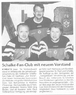 Zeitungsartikel zur Jahreshauptversammlung 1997