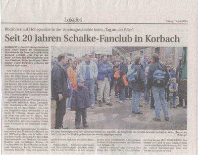 Zeitungsartikel zu unserem 20-jährigen Geburtstag